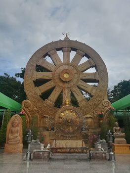 Worship Buddhist pavilion statue at Temple in Thailand  And historical attractions.