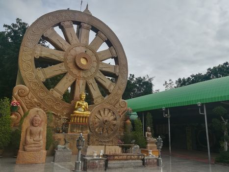 Worship Buddhist pavilion statue at Temple in Thailand  And historical attractions.