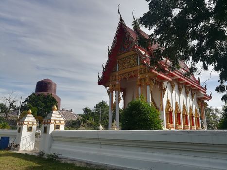 Worship Buddhist pavilion statue at Temple in Thailand  And historical attractions.