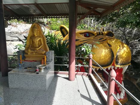 Worship Buddhist pavilion statue at Temple in Thailand  And historical attractions.