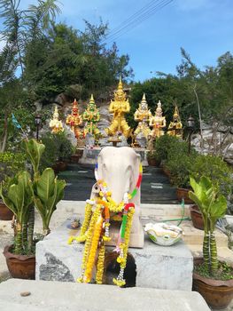 Worship Buddhist pavilion statue at Temple in Thailand  And historical attractions.