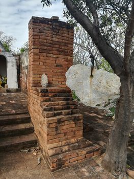 Worship Buddhist pavilion statue at Temple in Thailand  And historical attractions.