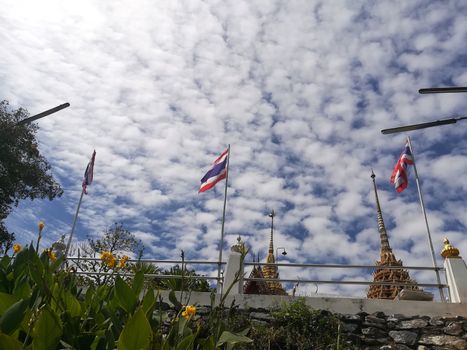 Worship Buddhist pavilion statue at Temple in Thailand  And historical attractions.