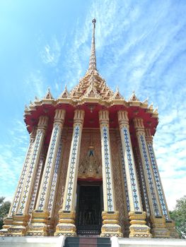 Worship Buddhist pavilion statue at Temple in Thailand  And historical attractions.