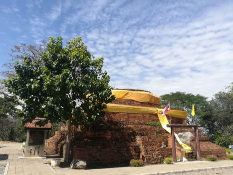 Worship Buddhist pavilion statue at Temple in Thailand  And historical attractions.