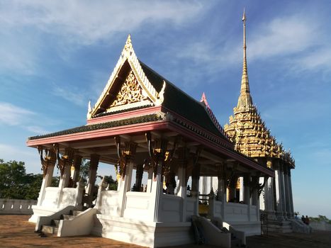 Worship Buddhist pavilion statue at Temple in Thailand  And historical attractions.