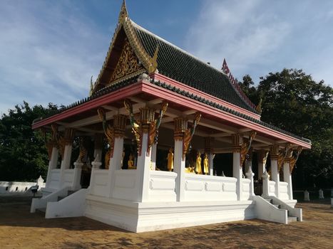 Worship Buddhist pavilion statue at Temple in Thailand  And historical attractions.