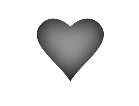 Dark heart icon illustration isolated on white background.