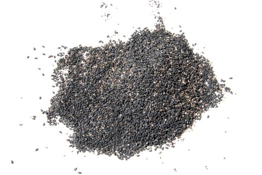 a pile of black sesame isolated on white background