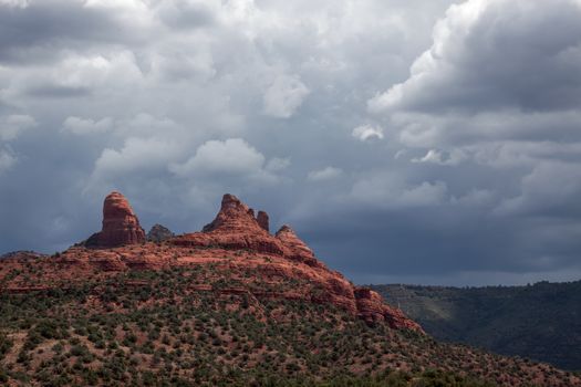Mountains surrounding Sedona in Stormy Conditions