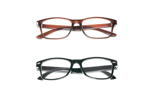 Spectacles isolated on white background. Glasses model. Fashion accessories collection.