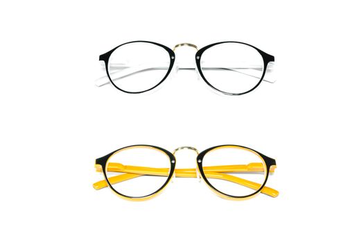 Spectacles isolated on white background. Glasses model. Fashion accessories collection.