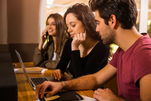 Students getting ready for final exams