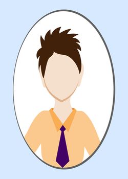 Male avatar or pictogram for social networks. Modern flat colorful style. illustration