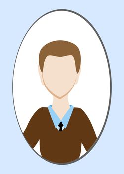 Male avatar or pictogram for social networks. Modern flat colorful style. illustration