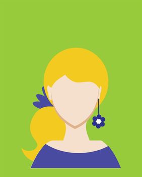 Female avatar or pictogram for social networks. Modern flat colorful style. illustration