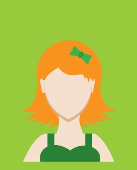 Female avatar or pictogram for social networks. Modern flat colorful style. illustration