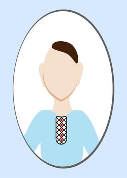 Male avatar or pictogram for social networks. Modern flat colorful style. illustration