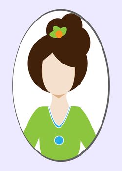 Female avatar or pictogram for social networks. Modern flat colorful style. illustration