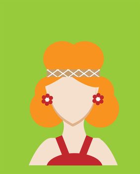 Female avatar or pictogram for social networks. Modern flat colorful style. illustration