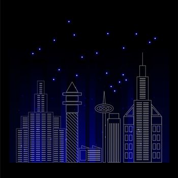 City skyline detailed silhouette. Trendy illustration, line art style. illustration