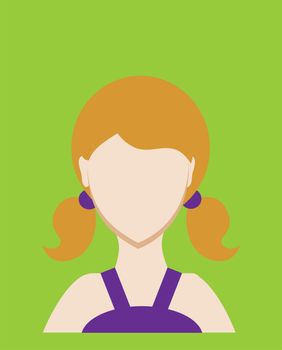 Female avatar or pictogram for social networks. Modern flat colorful style. illustration