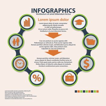 Business Infographics circle origami style. can be used for workflow layout, banner, diagram, number options, step up options, web design. illustration