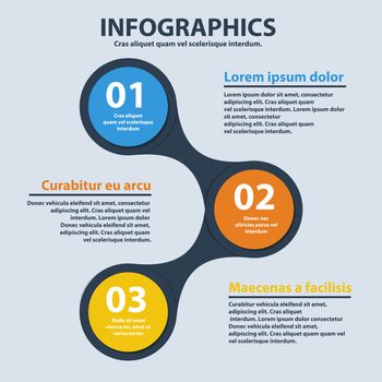 Business Infographics circle origami style. can be used for workflow layout, banner, diagram, number options, step up options, web design. illustration