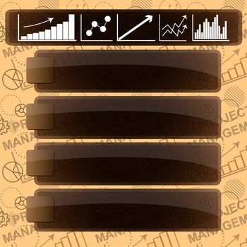 Modern infographic template with charts and space for text. illustration