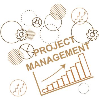 Background to the project management, business planning process. Abstraction. illustration