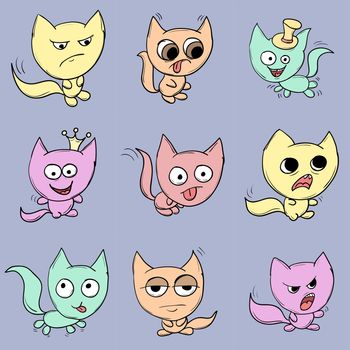 Funny cats. Suitable for childrens stories and fairy tales. illustration