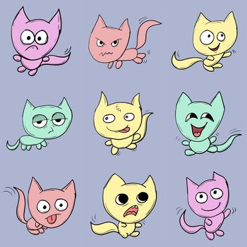 Funny cats. Suitable for childrens stories and fairy tales. illustration