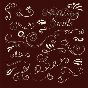 Set of decorative swirls hand-drawn for your design. illustration