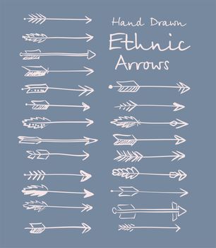 Collection of ethnic arrows hand-drawn for your design. illustration