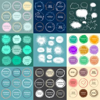 Collection of green hand-drawn scribble circles for your design. illustration