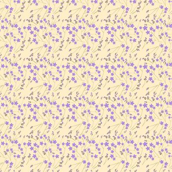 Seamless pattern with purple spring flowers. It can be used as wallpaper. illustration