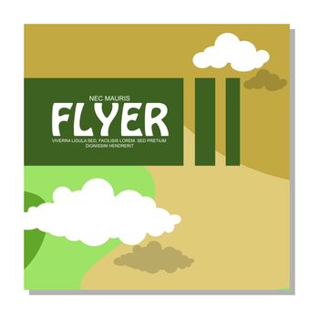 Flyers with the image of rocky terrain and forests. It can be used as an invitation to the camp. illustration