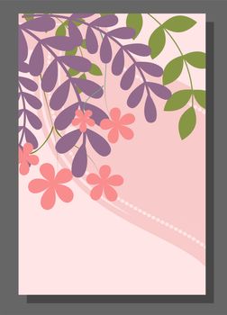 Flyers with abstract leaves and flowers on a beautiful background. It can be used as greeting card or invitation to the wedding. illustration