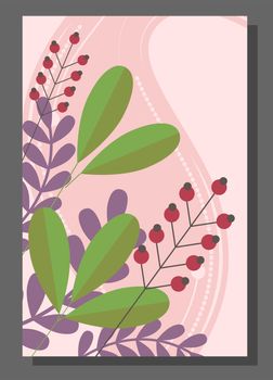 Flyers with abstract leaves and flowers on a beautiful background. It can be used as greeting card or invitation to the wedding. illustration