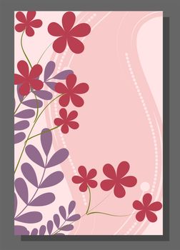 Flyers with abstract leaves and flowers on a beautiful background. It can be used as greeting card or invitation to the wedding. illustration