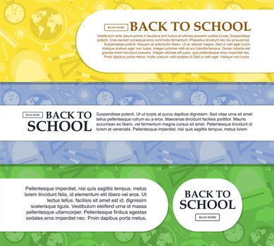 Set of banners back to school with place for your text. illustration