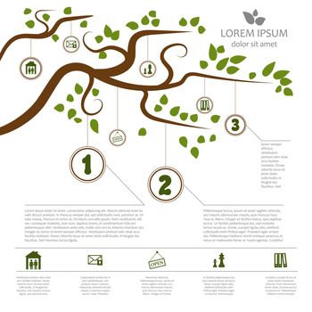 Stylish infographics with a tree for a specific design and a place for your text. illustration