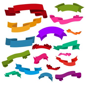 Set of multi-colored beautiful ribbons for gift packing. illustration