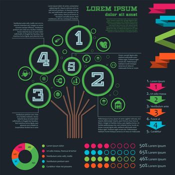 Stylish infographics with a tree for a specific design and a place for your text. illustration