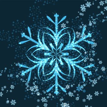 Beautiful winter background with snowflakes for greeting card and place for your text. illustration