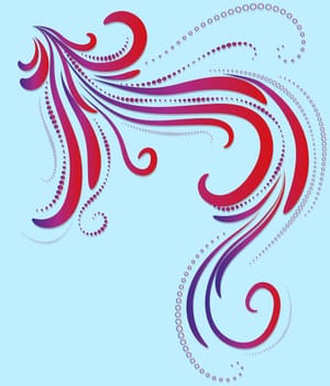 Abstract background with curls and place for text. Card. illustration