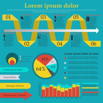 Stylish infographics for your website or as a design element with space for text. illustration