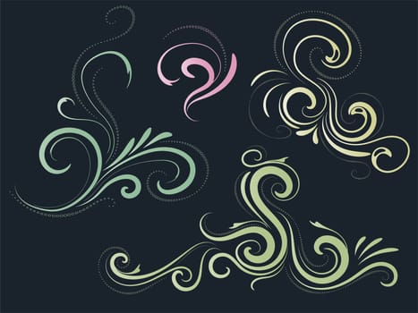 buttiful Abstract background with curls. Card illustration