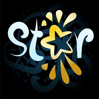 The company logo is associated with the word star on a black background. illustration