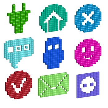 a set of pixel icons for your individual design. illustration